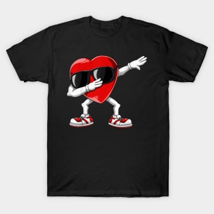 Dabbing Heart Funny Valentines Day T-Shirt